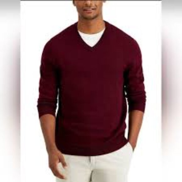L.L. Bean Purple Pullover V-Neck Long Sleeve Knit Preppy Outdoors Cotton Sweater - Picture 1 of 8